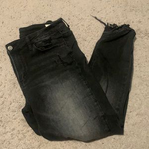 Bridge by Gly Black/Grey Distressed High Rise Skinny Jeans